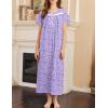 Ekouaer Nightgown for Women Cotton Long Night Gown Short Sleeve Nightdress with Pockets Button Sleepshirt Soft Sleepwear(Blue White Polka Dots)