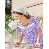 Ekouaer Nightgown for Women Cotton Long Night Gown Short Sleeve Nightdress with Pockets Button Sleepshirt Soft Sleepwear(Blue White Polka Dots)