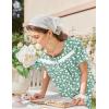 Ekouaer Nightgown for Women Cotton Long Night Gown Short Sleeve Nightdress with Pockets Button Sleepshirt Soft Sleepwear(Green White Florals)
