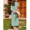 Ekouaer Nightgown for Women Cotton Long Night Gown Short Sleeve Nightdress with Pockets Button Sleepshirt Soft Sleepwear(Green White Florals)