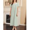 Ekouaer Nightgown for Women Cotton Long Night Gown Short Sleeve Nightdress with Pockets Button Sleepshirt Soft Sleepwear(Light Green)