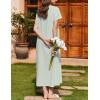 Ekouaer Nightgown for Women Cotton Long Night Gown Short Sleeve Nightdress with Pockets Button Sleepshirt Soft Sleepwear(Light Green)