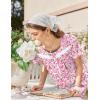 Ekouaer Nightgown for Women Cotton Long Night Gown Short Sleeve Nightdress with Pockets Button Sleepshirt Soft Sleepwear(Pink Florals)