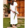 Ekouaer Nightgown for Women Cotton Long Night Gown Short Sleeve Nightdress with Pockets Button Sleepshirt Soft Sleepwear(White)
