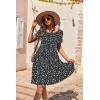 Ekouaer Nursing Dress Summer Short Sleeve Breastfeeding Casual Knee Length Maternity Dresses S-XXL(Blue Orange Floral)