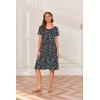 Ekouaer Nursing Dress Summer Short Sleeve Breastfeeding Casual Knee Length Maternity Dresses S-XXL(Blue Orange Floral)