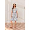 Ekouaer Nursing Dress Summer Short Sleeve Breastfeeding Casual Knee Length Maternity Dresses S-XXL(Floral Cream)