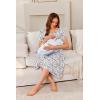 Ekouaer Nursing Dress Summer Short Sleeve Breastfeeding Casual Knee Length Maternity Dresses S-XXL(Floral Cream)