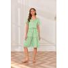 Ekouaer Nursing Dress Summer Short Sleeve Breastfeeding Casual Knee Length Maternity Dresses S-XXL(Green Floral)