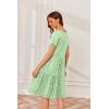 Ekouaer Nursing Dress Summer Short Sleeve Breastfeeding Casual Knee Length Maternity Dresses S-XXL(Green Floral)