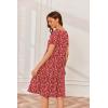 Ekouaer Nursing Dress Summer Short Sleeve Breastfeeding Casual Knee Length Maternity Dresses S-XXL(Red Floral)