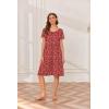 Ekouaer Nursing Dress Summer Short Sleeve Breastfeeding Casual Knee Length Maternity Dresses S-XXL(Red Floral)