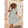 Ekouaer Nursing Dress Summer Short Sleeve Breastfeeding Casual Knee Length Maternity Dresses S-XXL(White Daisy Floral)