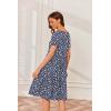 Ekouaer Nursing Dress Summer Short Sleeve Breastfeeding Casual Knee Length Maternity Dresses S-XXL(White Floral)