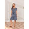 Ekouaer Nursing Dress Summer Short Sleeve Breastfeeding Casual Knee Length Maternity Dresses S-XXL(White Floral)