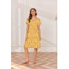 Ekouaer Nursing Dress Summer Short Sleeve Breastfeeding Casual Knee Length Maternity Dresses S-XXL(Yellow Floral)