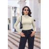 Ekouaer Turtleneck Shirt Women Long Sleeve Mock Neck Slim Fit Tops Thermal Base Layer Soft Lightweight Stretch Undershirts(Creamy White)