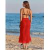 Ekouaer Women Sarong Chiffon Bathing Suit Cover Up Long Beach Bikini Wraps Sheer Swim Suit Coverup 2026 Pareo for Women(Pure Red)