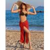 Ekouaer Women Sarong Chiffon Bathing Suit Cover Up Long Beach Bikini Wraps Sheer Swim Suit Coverup 2026 Pareo for Women(Pure Red)