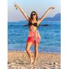 Ekouaer Women Sarong Chiffon Bathing Suit Cover Up Long Beach Bikini Wraps Sheer Swim Suit Coverup 2026 Pareo for Women(Red Tie-dye)