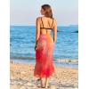 Ekouaer Women Sarong Chiffon Bathing Suit Cover Up Long Beach Bikini Wraps Sheer Swim Suit Coverup 2026 Pareo for Women(Red Tie-dye)