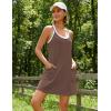 Ekouaer Womens Athletic Romper Dress Summer Tennis Active Sports Mini Dresses Built in Shorts Travel Vacation Outfits S-XXL(Brown)