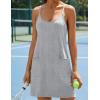 Ekouaer Womens Athletic Romper Dress Summer Tennis Active Sports Mini Dresses Built in Shorts Travel Vacation Outfits S-XXL(Light Grey)