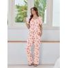 Ekouaer Womens Pajama Sets Viscose from bamboo Lounge Set Soft Pajamas for Women Set Short Sleeve and Long Pants Sleepwear(Bow)
