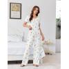 Ekouaer Womens Pajama Sets Viscose from bamboo Lounge Set Soft Pajamas for Women Set Short Sleeve and Long Pants Sleepwear(Daisy)