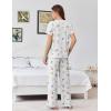 Ekouaer Womens Pajama Sets Viscose from bamboo Lounge Set Soft Pajamas for Women Set Short Sleeve and Long Pants Sleepwear(Daisy)