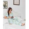 Ekouaer Womens Pajama Sets Viscose from bamboo Lounge Set Soft Pajamas for Women Set Short Sleeve and Long Pants Sleepwear(Daisy Bouquet)