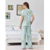 Ekouaer Womens Pajama Sets Viscose from bamboo Lounge Set Soft Pajamas for Women Set Short Sleeve and Long Pants Sleepwear(Daisy Bouquet)