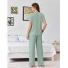 Ekouaer Womens Pajama Sets Viscose from bamboo Lounge Set Soft Pajamas for Women Set Short Sleeve and Long Pants Sleepwear(Light Green)