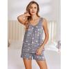 Ekouaer Womens Sleeveless Pajamas Set Casual Sleepwear Soft Pj Sets Tank Top and Shorts 2 Piece Loungewear for Summer S-XXL(Coffee)