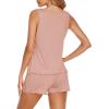 Ekouaer Womens Sleeveless Pajamas Set Casual Sleepwear Soft Pj Sets Tank Top and Shorts 2 Piece Loungewear for Summer S-XXL(Dusty Pink)