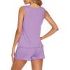 Ekouaer Womens Sleeveless Pajamas Set Casual Sleepwear Soft Pj Sets Tank Top and Shorts 2 Piece Loungewear for Summer S-XXL(Lavender)