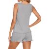 Ekouaer Womens Sleeveless Pajamas Set Casual Sleepwear Soft Pj Sets Tank Top and Shorts 2 Piece Loungewear for Summer S-XXL(Light Grey)