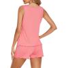 Ekouaer Womens Sleeveless Pajamas Set Casual Sleepwear Soft Pj Sets Tank Top and Shorts 2 Piece Loungewear for Summer S-XXL(Pink)