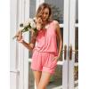 Ekouaer Womens Sleeveless Pajamas Set Casual Sleepwear Soft Pj Sets Tank Top and Shorts 2 Piece Loungewear for Summer S-XXL(Pink)