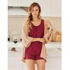 Ekouaer Womens Sleeveless Pajamas Set Casual Sleepwear Soft Pj Sets Tank Top and Shorts 2 Piece Loungewear for Summer S-XXL(Wine Red)