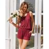 Ekouaer Womens Sleeveless Pajamas Set Casual Sleepwear Soft Pj Sets Tank Top and Shorts 2 Piece Loungewear for Summer S-XXL(Wine Red)