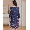 Ekouaer Women Zipper Robes 3/4 Sleeves Housecoat Soft Bathrobe Sleepwear Mumu House Dresses with Pockets S-3XL