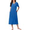 Ekouaer Zip Up Robe for Women Long Housecoat Waffle Knit Bathrobes Cozy Full Length Nightgown with Pockets S-4XL