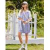 Ekouaer Cotton Nightgowns for Women Short Sleeve Sleep Shirts Crew Neck Night Shirts Soft Color Block Night Gown(Floral Purple)