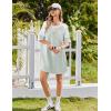 Ekouaer Cotton Nightgowns for Women Short Sleeve Sleep Shirts Crew Neck Night Shirts Soft Color Block Night Gown(Light Green)