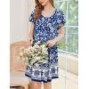 Ekouaer House Dress for Women with Pockets Short Sleeve Moo Moos Plus Size Nightgowns Floral Print Mumu Dresses(Bohemian Flowers Blue)