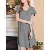 Ekouaer House Dress for Women with Pockets Short Sleeve Moo Moos Plus Size Nightgowns Floral Print Mumu Dresses(Dark Grey)