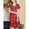 Ekouaer House Dress for Women with Pockets Short Sleeve Moo Moos Plus Size Nightgowns Floral Print Mumu Dresses(Floral Dark Red)