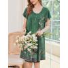 Ekouaer House Dress for Women with Pockets Short Sleeve Moo Moos Plus Size Nightgowns Floral Print Mumu Dresses(Floral Green)