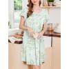 Ekouaer House Dress for Women with Pockets Short Sleeve Moo Moos Plus Size Nightgowns Floral Print Mumu Dresses(Floral Light Green)